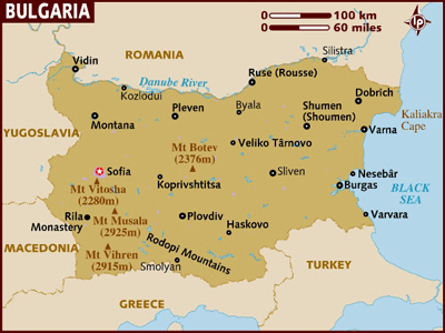 מפת בולגריה | בולגריה טריפ טיולים